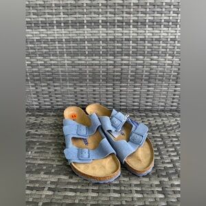 Birkenstock Arizona Busty Blue Soft Footbed Sandals size M11 EU 44 New